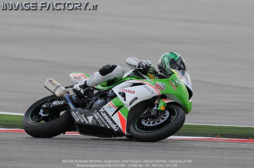 2010-06-26 Misano 0673 Rio - Supersport - Free Practice - Alessio Palumbo - Kawasaki ZX-6R